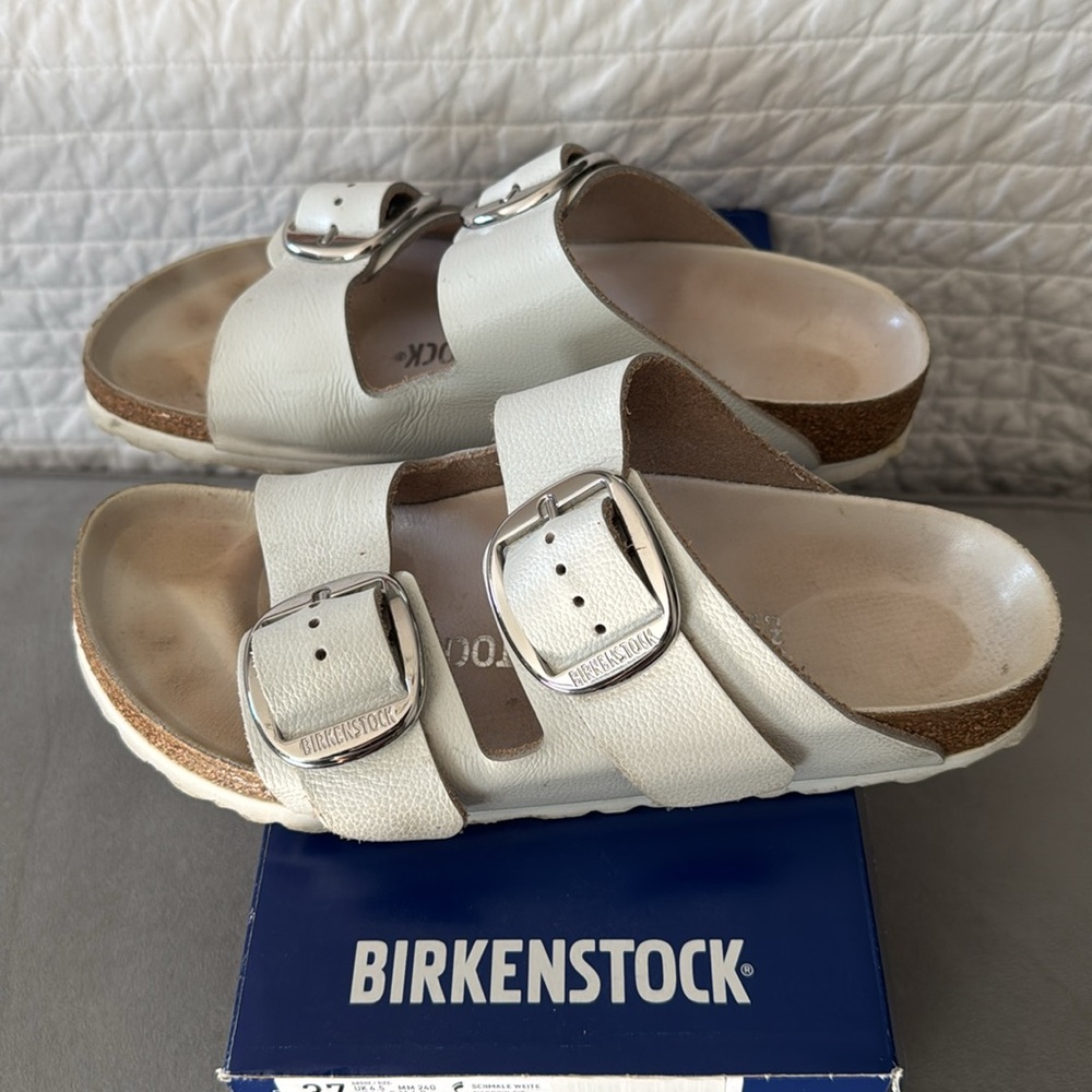 Birkenstock Arizona Big Buckle White Sandals - Picture 4 of 7